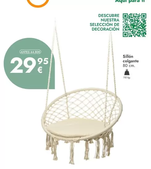 Oferta de Sillón Colgante por 29,95€ en Rocasa