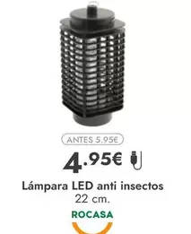 Oferta de Lámpara Led Anti Insectos por 4,95€ en Rocasa