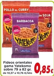 Oferta de Yatekomo - Fideos Orientales Gama Sobre por 0,85€ en Proxi