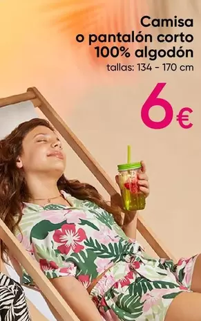 Oferta de Camisa o pantalon corto 100% algodón por 6€ en Pepco