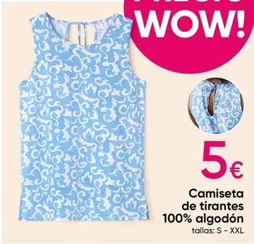 Oferta de Wow - Camiseta De Tirantes 100% Algodón en Pepco