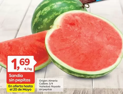 Oferta de Origen - Sandia Sin Pepitas por 1,69€ en Suma Supermercados