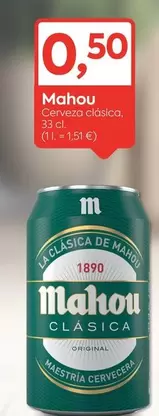 Oferta de Mahou - Cerveza Clasica por 0,5€ en Suma Supermercados