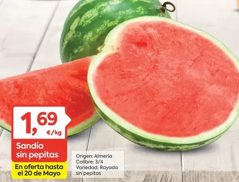Oferta de Origen - Sandia Sin Pepitas por 1,69€ en Suma Supermercados