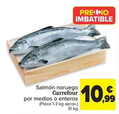 Oferta de Carrefour - Salmon noruego por 10,99€ en Carrefour Market