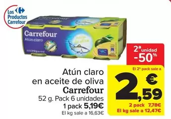 Oferta de Carrefour - Atun Claro En Aceite De Oliva por 5,19€ en Carrefour Market