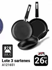 Oferta de Bra - Lote 3 Sartenes por 26,9€ en Centro Hogar Sanchez