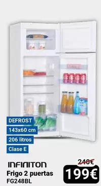 Oferta de Infiniton - Frigo 2 Puertas FG248BL por 199€ en Centro Hogar Sanchez