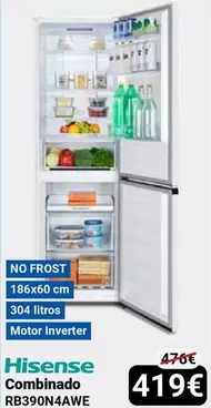 Oferta de Hisense - Combinado Rb390n4awe por 419€ en Centro Hogar Sanchez