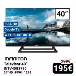 Oferta de Infiniton - Televisor 40" INTV40GS790 por 195€ en Centro Hogar Sanchez