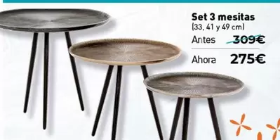 Oferta de Set 3 Mesitas por 275€ en WOW Málaga, Style&Home by Mubak