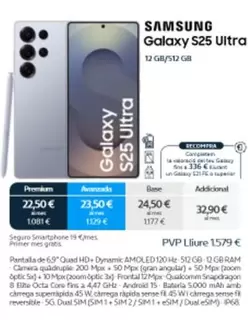 Oferta de Samsung - Galaxy S25 Ultra 12 GB/51 GB por 1579€ en Movistar