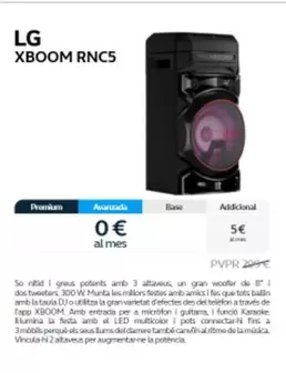 Oferta de LG - Xboom RNC5  por 299€ en Movistar