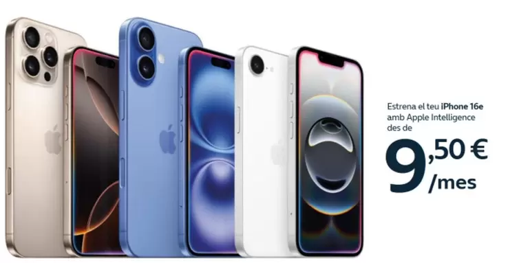 Oferta de Apple - Estrena En Teu Iphone 16e Amb Apple Intelligence por 9,5€ en Movistar