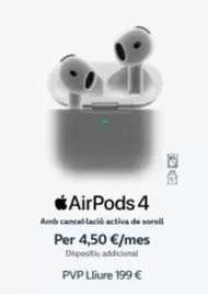 Oferta de Apple - Airpods 4 por 199€ en Movistar