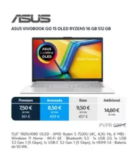 Oferta de Asus - Vivobook Go 15 Oled Ryzens 16 Gb 512 Gb en Movistar