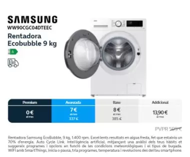 Oferta de Samsung - Rentadora Ecobubble 9kg en Movistar