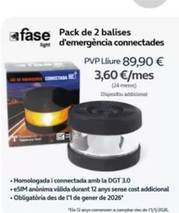 Oferta de Fase - Pack De 2 Balises D'emergência Connectades por 89,9€ en Movistar
