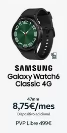 Oferta de Samsung - Galaxy Watch6 Classic 4g por 499€ en Movistar