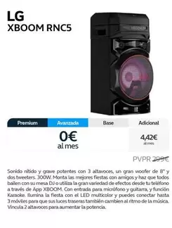 Oferta de LG - Xboom Rnc5 por 299€ en Movistar