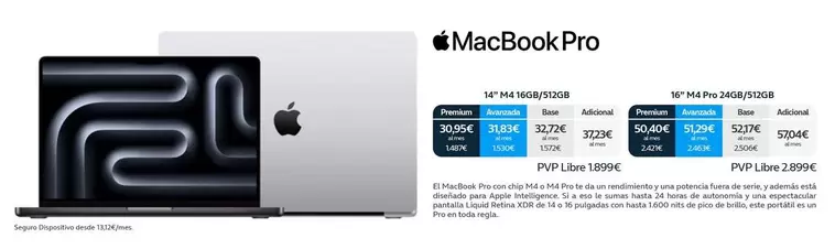 Oferta de Premium - Macbook Pro por 1899€ en Movistar