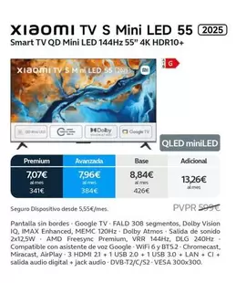 Oferta de Xiaomi - Smart Tv Qd Mini Led Led 55" 4k Hdr10+ por 599€ en Movistar