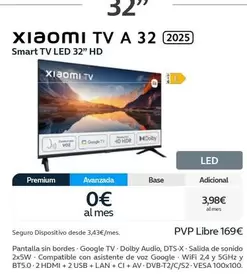 Oferta de Xiaomi - Tv A 32 por 169€ en Movistar