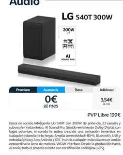 Oferta de LG - S40T 300W por 199€ en Movistar