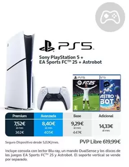 Oferta de Sony - PlayStation 5+ EA Sports FCTM 25 + Astrobot por 619,99€ en Movistar