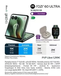 Oferta de Motorola - RAZR 60 Ultra por 1299€ en Movistar
