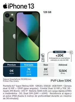 Oferta de Iphone 13 por 539€ en Movistar