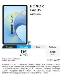 Oferta de Honor - Pad X9 en Movistar