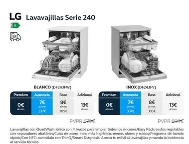 Oferta de Lavavajillas Serie 240 en Movistar