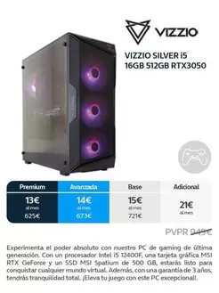 Oferta de Vizzio -  Silver I5 16gb 512gb Rtx3050 por 949€ en Movistar