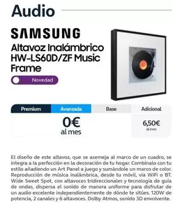 Oferta de Samsung - Altavoz Inalámbrico Hw-ls60d/zf Music Frame por 6,5€ en Movistar