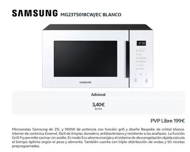 Oferta de Blanco - MG23T5018CWF/EC BLANCO en Movistar