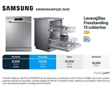 Oferta de Samsung - Lavavajillas Freestanding 13 Cubiertos en Movistar