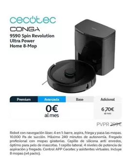 Oferta de Cecotec - Conga 9590 Spin Revolution Ultra Power Home 8-mop por 670€ en Movistar