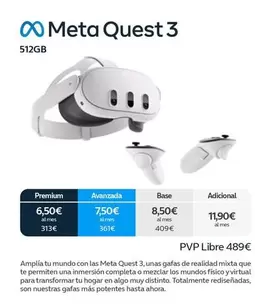 Oferta de Premium - Meta Quest 3 por 489€ en Movistar