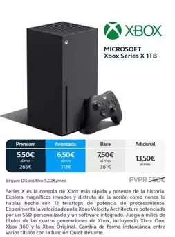 Oferta de Xbox -  Series X 1tb por 550€ en Movistar