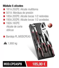 Oferta de Modulo 5 Alicates por 185€ en Ferri