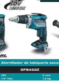 Oferta de Makita - Atornillador De Tabiqueria Seca DFS452Z  por 609€ en Ferri