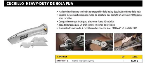 Oferta de Cuchillo Heavy-duty De Hoja Fija por 17,44€ en Ferri