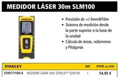 Oferta de Stanley - Medidor Láser 30M SLM100  por 54,95€ en Ferri