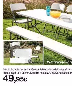Oferta de Mesa Plegable De Resina por 49,95€ en Hipercor