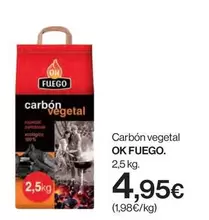 Oferta de Ok. - Carbón Vegetal por 4,95€ en Hipercor
