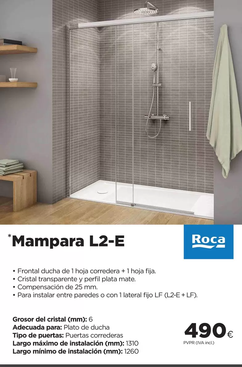 Oferta de Roca - Mampara L2-E por 490€ en Manau