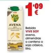 Oferta de ViveSoy - Bebida Avena, Almendras O Centeno O Soja Clasica por 1,09€ en Top Cash