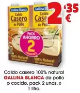 Oferta de Gallina Blanca - Caldo Casero 100% Natural De Pollo O Cocido por 2,35€ en Top Cash