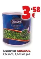 Oferta de Cidacos - Guisantes por 3,58€ en Top Cash